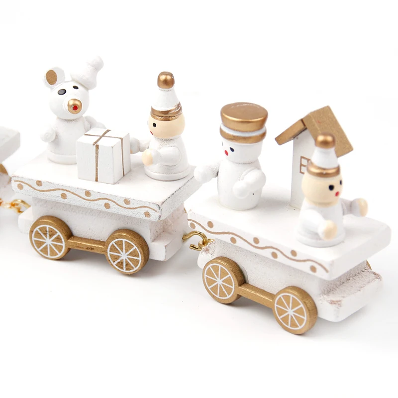 PATIMATE Christmas Wooden Train Merry Christmas Decorations For Home Christmas Ornaments Xmas Navidad Gift New Year