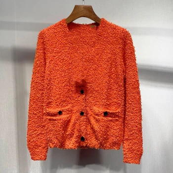 

Casual Knitted Cardigan Coat Women O-neck Long Sleeve Sweater Cardigan Fashion New Solid Cardigan Coat