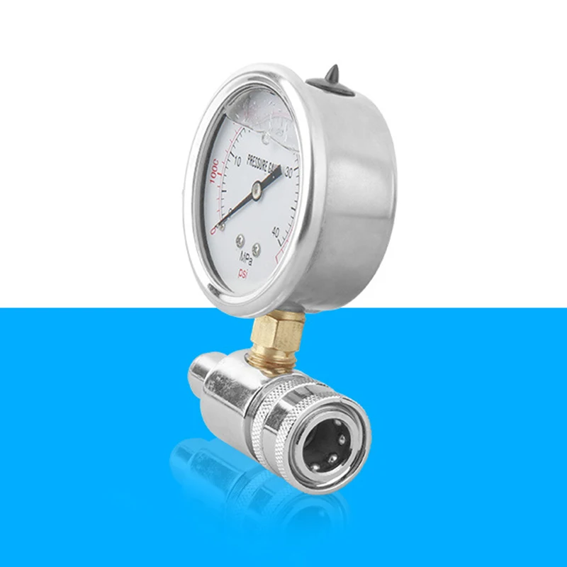 

Stainless Steel High Pressure Washer Gauge 6000 PSI Shockproof Quick Plug Garden