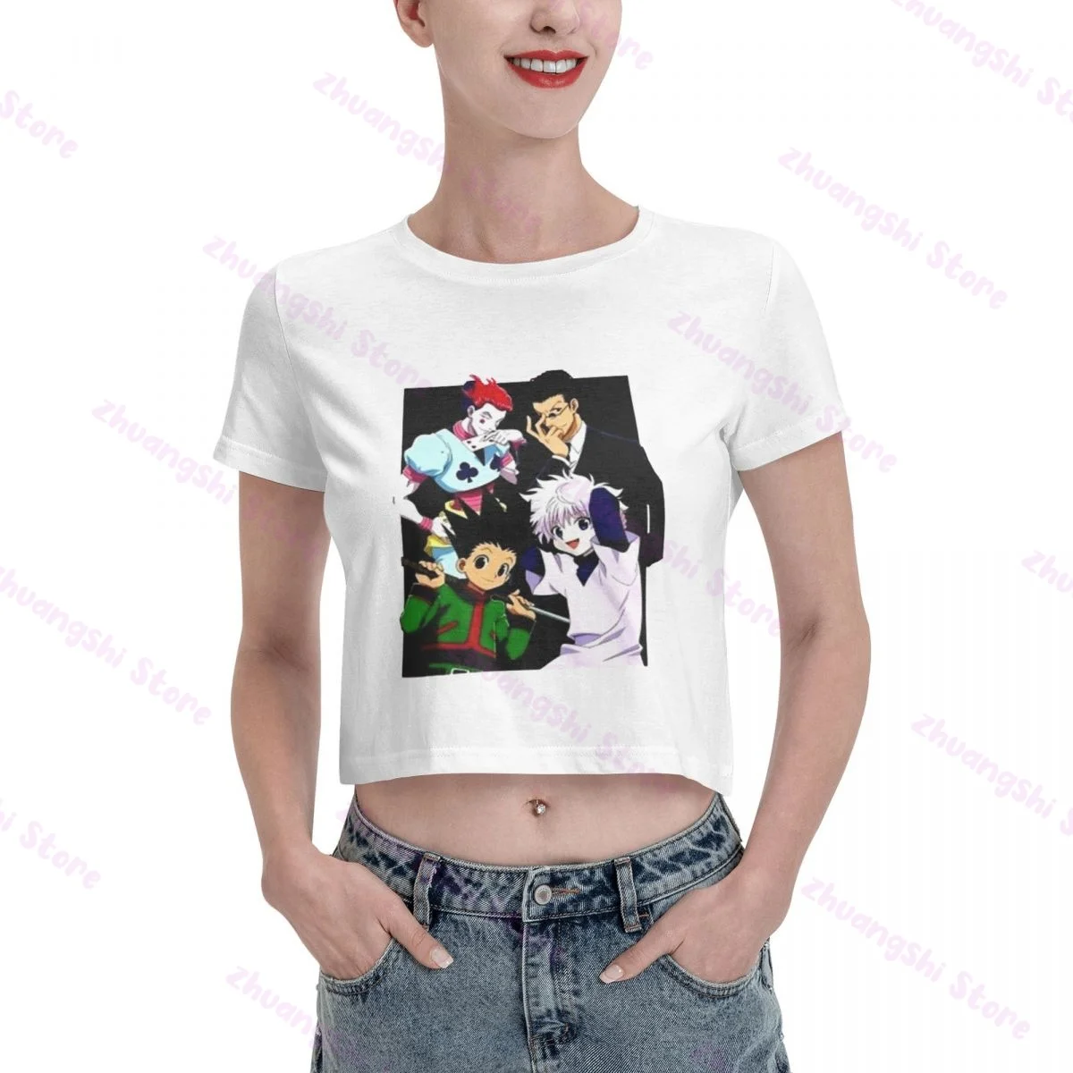 Женская мода Legit Hunter X Аниме Gon Killua Leorio Hisoka футболки до талии | одежда