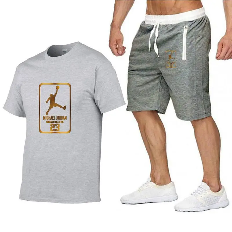 

Tracksuit Men Shorts Summer Casual Men's Sportswear Suit Shorts Brand Clothing Two Pieces Top Tee+Shorts Sweat Suits