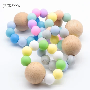 

Infant Silicone Teether Bracelet Food Grade Silicone Beads Teething Bracelets Nursing Toys BPA FREE Nurse Gifts Baby Teether