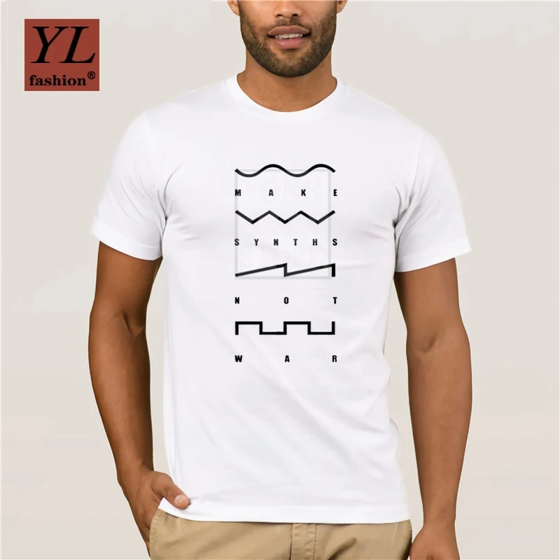 Make Synths Not War T Shirt клуб диско Вечеринка Roland аналоговая клавиатура Moog Juno Новая мода |