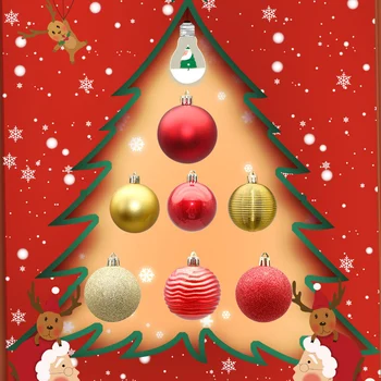 

42pcs Shatterproof Christmas Ball Pendant Kit Xmas Tree Hanging Baubles Ornament for Home New Year Essential Child Present