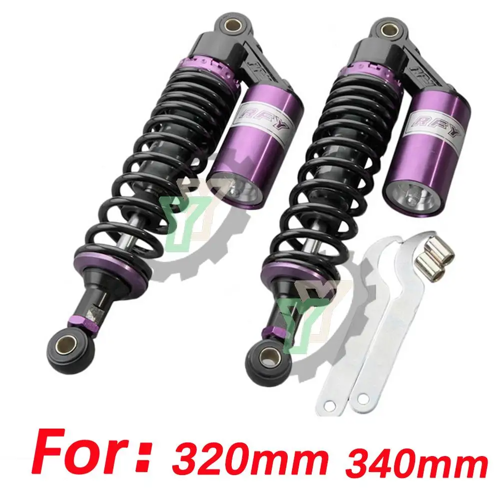 

Universal Motorcycle Eye-Eye 320MM 340MM Pair Rear Air Shock Absorbers Suspension ATV Quad Scooter Kart Dirt Sport Bikes Motor