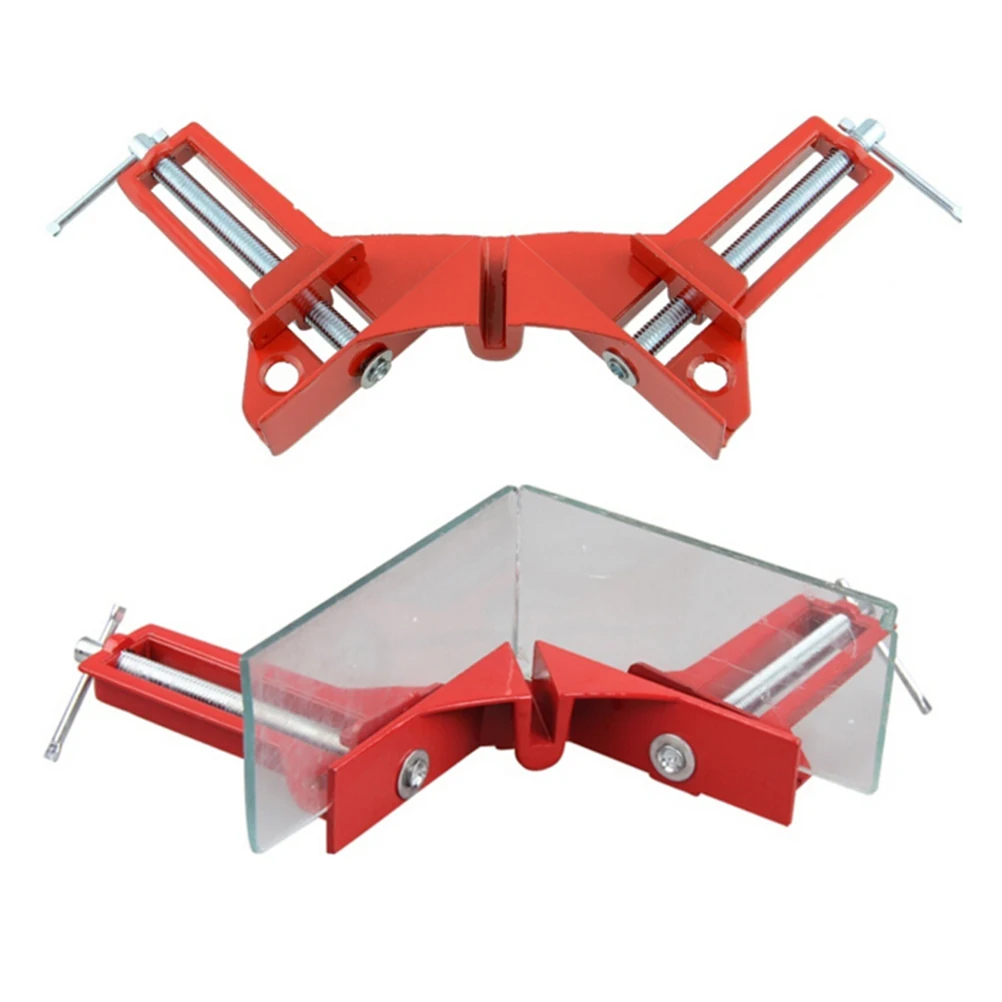 Aluminium 90 degree Right Angle Clamp Mitre Clamps Corner Clamp Picture Holder Woodworking Durable Red Color