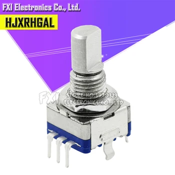 

5PCS Half axis rotary encoder, handle length 15mm code switch/ EC11 / digital potentiometer with switch 5Pin