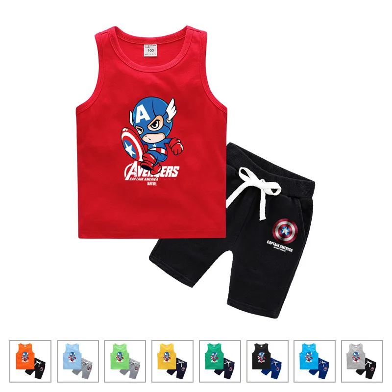 

Children Baby Summer Casual Sports Boy on Clothes BOY'S Pure Cotton Sleeveless Kids' Waistcoat Shorts Set