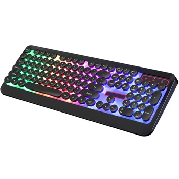 

Luminous Gaming Keyboard USB Wired Round Keys Waterproof Mechanical Gaming Keyboard With Backlight For Computer PC