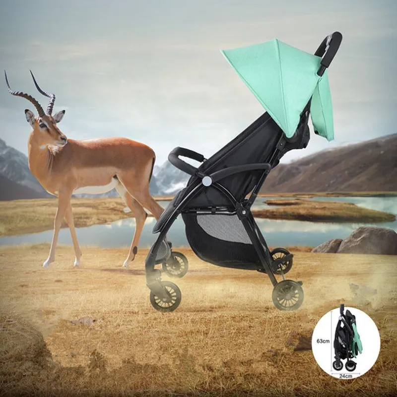 Buy Online  Baby Stroller High Landscape Buggy Pram Lightweight Strollers Foldable Four-wheel Stroller Baby Car 
