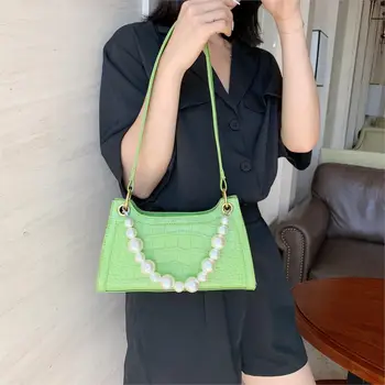 

Stone Pattern Retro PU Leather Crossbody Bag For Women Beaded Shoulder Messenger Bag Women Casual Shoulder Handbags Travel Purse