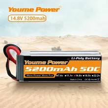 Yume 14.8v 4S lipo bateria 5200mah 50c com deans plugue rc baterias para rc barco de carro rc helicóptero caminhão de avião truggy arrma