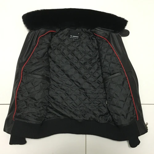 Thick Black Tcyeek пальто из натуральной кожи, Мужская зимняя одежда с толстым меховым воротником, уличная одежда, куртка из натуральной коровьей кожи, байкерские куртки 1968 - Цвет: Thick Black