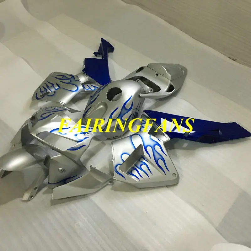 Инжекторный комплект для HONDA CBR600RR F5 05 06 CBR 600 RR CBR 600 RR CBR 600 2005 2006 серебристый синий Обтекатели на кузов+ подарки HG34