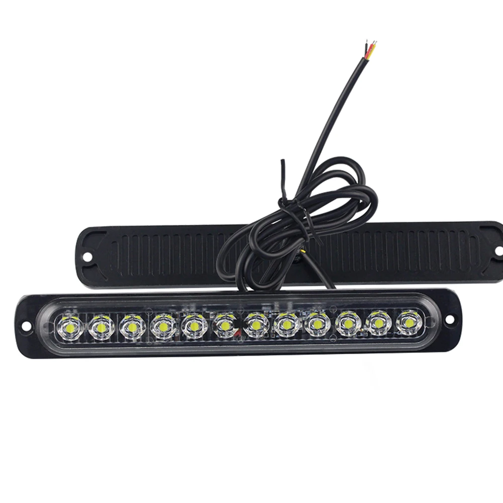 

8x Car Truck Strobe Flash Light Strip Side Lamp Bar Ultra Thin 36W White 12-LED