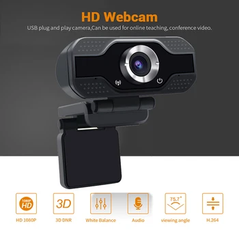 

HD 1080P Webcam USB Video Recording USB Digital Online Classes Video Calling Computer Video Conference Work Laptop Webcam Camera