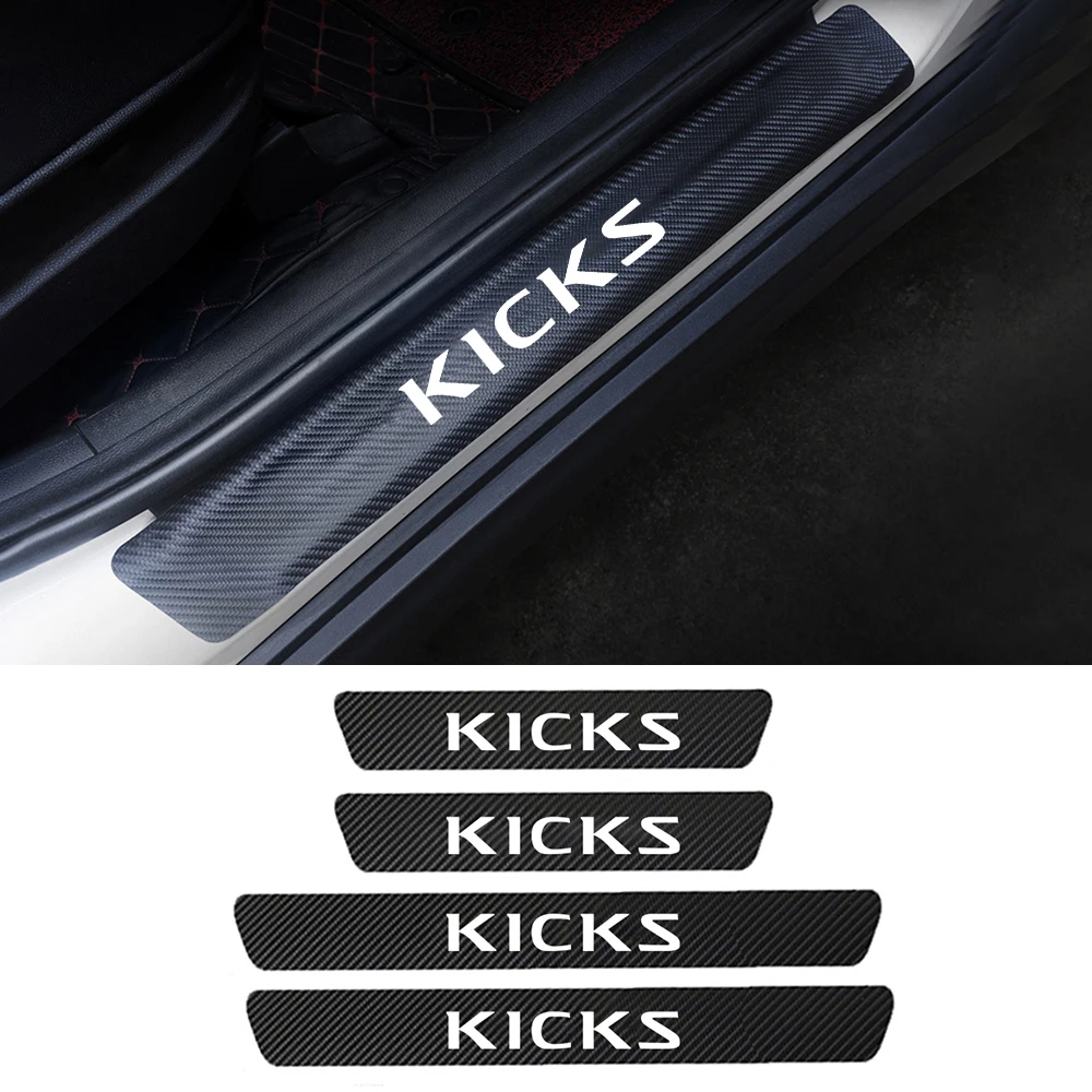 

4PCS Carbon Door Threshold Guard Car Door Sill Scuff Plate Pedal Cover Stickers For Nissan Kicks 2016 2017 2018 2019 2020 Access