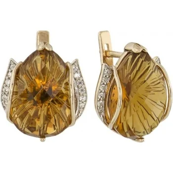 

Aloris earrings with citrine and cubic zirconia in red gold