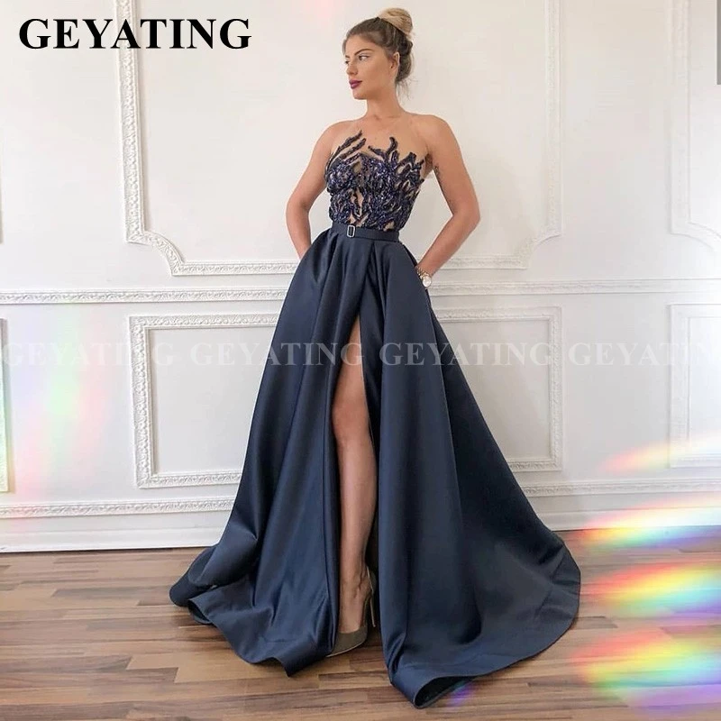 satin gala dress