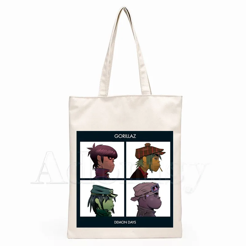 

Rock Band ChakaKhan Noodle Murdoc Russel Canvas Shoulder Bag Female Harajuku Funny Large-capacity Eco Environmental Shopper Bag