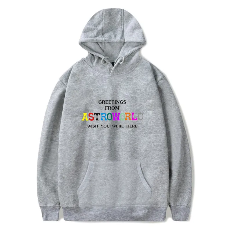 С изображением Трэвиса Скотта ASTROWORLD WISH YOU WAS HERE Hoodies модная толстовка с текстовым принтом в уличном стиле мужской пуловер Толстовка - Цвет: gray 8905