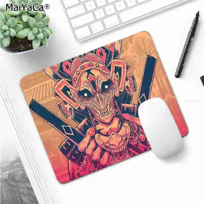MaiYaCa Personalized Cool Fashion Samurai Mask 2 Laptop Computer Mousepad Smooth Writing Pad Desktops Mate gaming mouse pad - Цвет: No Lock Edge18x22cm