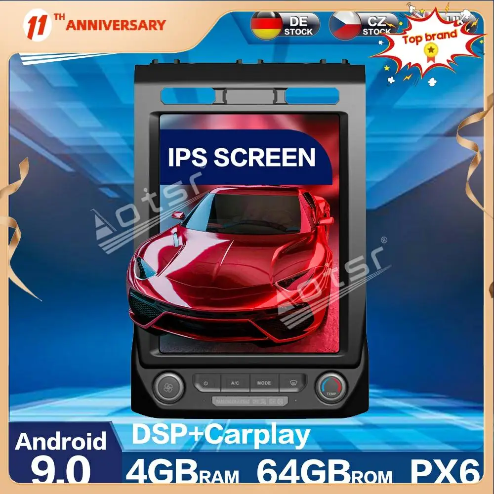 Автомобильный мультимедийный плеер PX6 4 Гб + 64 ГБ IPS сенсорный экран GPS-навигация