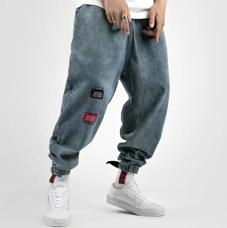 Мешковатые джинсы хип-хоп шаровары мужские панталоны homme jean herren harajuku denim мужская одежда modis уличная одежда pantaloni w20