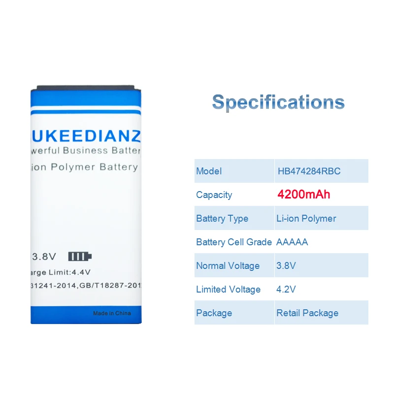 GUKEEDIANZI HB474284RBC 4200 мАч Сменный аккумулятор для телефона huawei Honor 3C Lite C8816 C8816D C8817 Ascend G521 G615 G620