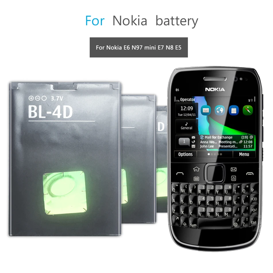 Batteria Del Telefono Cellulare Per Nokia N97 Mini N8 E7 E5 803 N803 702T E6 N5 210 T7-00 Bl 4D Bl-4D 1200Mah