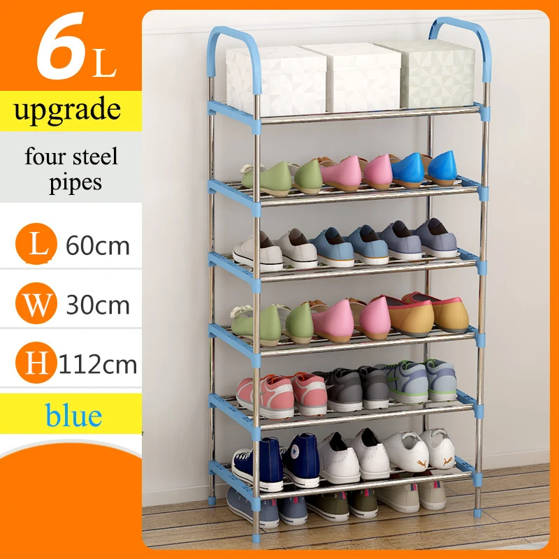 upgrade 6L blue Полка для обуви, удобная в сборке, для прихожей, экономия пространства, подставка, держатель, крепкая обувь, башня, для хранения обуви, органайзер, полка, домашняя мебель - Цвет: upgrade 6L blue