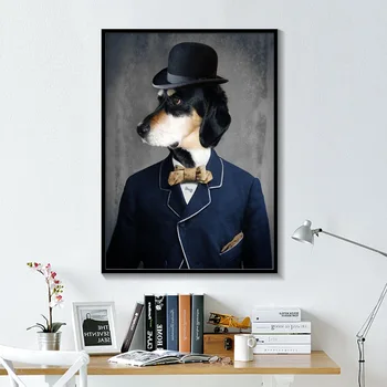 

Lion Dog Elephant Portrait Vintage Wall Art Canvas Painting Nordic Posters And Prints Wall Pictures For Living Room Home Decor