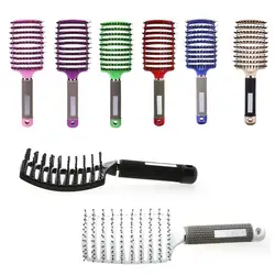 Pro Comb Hair Brush Scalp Massage Hairbrush Bristle Nylon Wet Curly Detangle for Salon Hairdressing Styling Tools Hair Combs