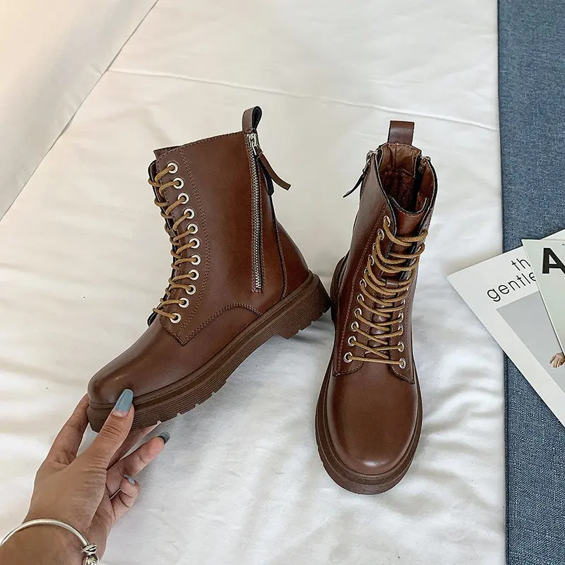 2020 NEW Boots for Women Fashion Brown Black Women's Boots Plush Winter Boots Female Women Shoes PU Leather Boots Women's Shoes 2020 NEW Boots for Women Fashion Brown Black Women's Boots Plush Winter Boots Female Women Shoes PU Leather Boots Women's Shoes