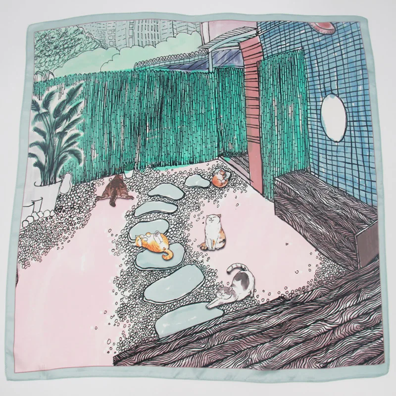 100% шелковый шарф хиджаб Для женщин женский платок Hairscarf Luxe Bufanda Mujer животных