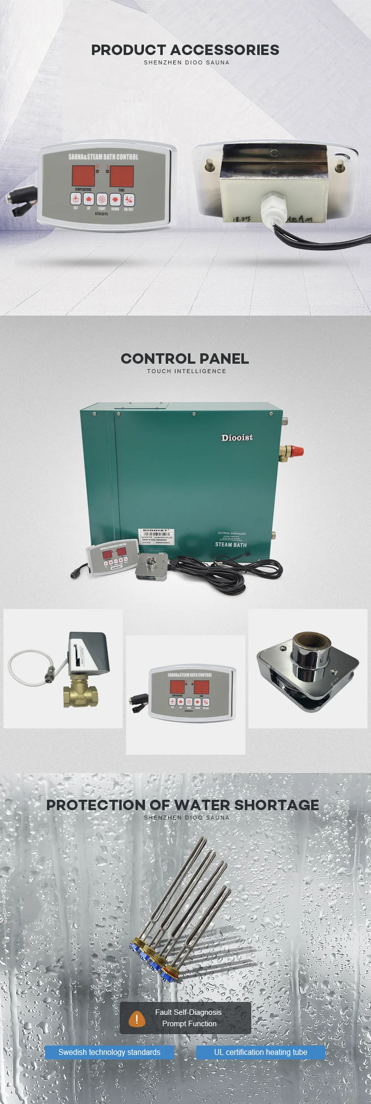 Diy 9kw Self draining Steam Bath Generator for Wet Steam Sauna