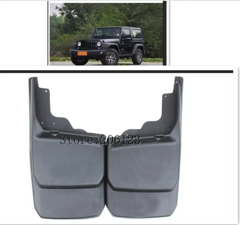 

4PCS FRONT+REAR MUD FLAPS FIT FOR JEEP WRANGLER JK 2007-2017 MUD FLAP SPLASH GUARDS FENDER 2015 2014 2013 2012 2011 2009 2010