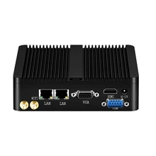 Fanless Mini PC Intel Celeron J1900 Quad-Core Dual LAN 2*COM Windows 10 Ubuntu Wifi HDMI Industrial Office PC HTPC Mini Computer