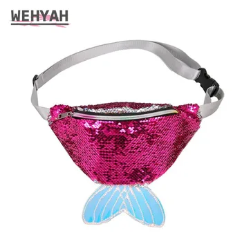 

Wehyah Reversible Sequins Pink Fanny Pack Sequin Waist Bag Designer Women Belt Purse Waist Packs Belt Bags Chest Wallet ZY145
