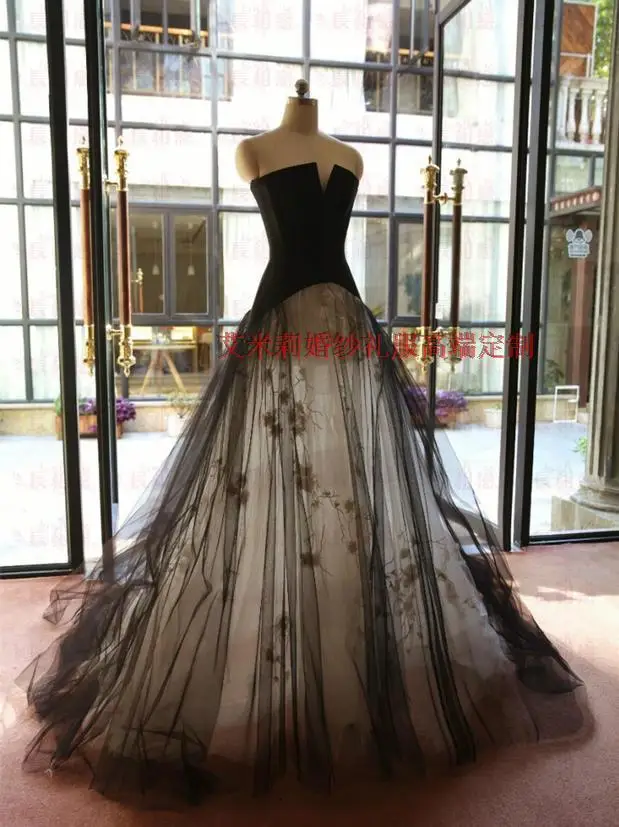 Черное и белое Тюлевое цветочное сексуальное длинное платье Hot8 vestido de festa длиной до пола вечернее платье для выпускного вечера платья для матери невесты