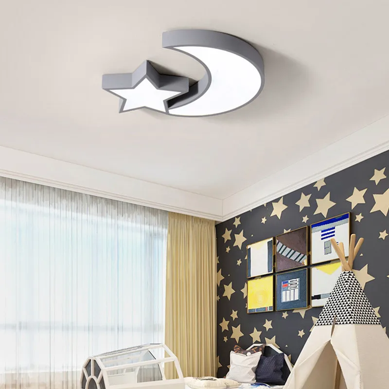 Простой современный металлический акриловый абажур Звезда Луна светодиодный потолочный светильник детская комната Спальня декоративный для детской комнаты светильник ing