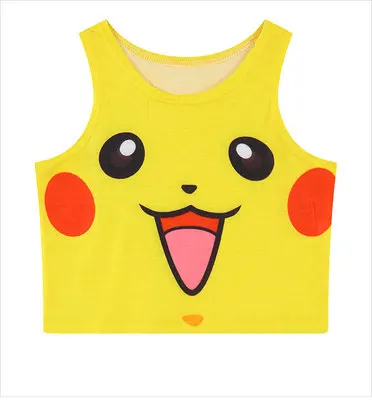 Harajuku/сексуальный Карнавальный костюм для девочек Pokemon go Pocket Road, милый укороченный топ с изображением морского монстра, Сейлор Мун, жилет, топы, рубашка, Косплей Аниме - Цвет: 2