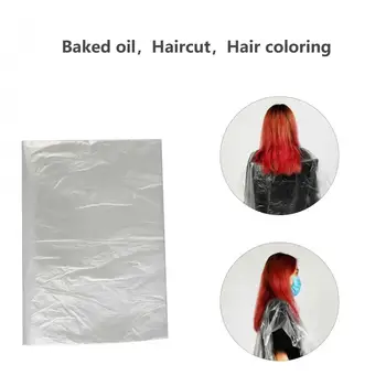 

50pcs/pack Hair Salon Transparent Disposable Waterproof Coloring Protective Perm Hairdressing Cape Shawl Styling Accessories