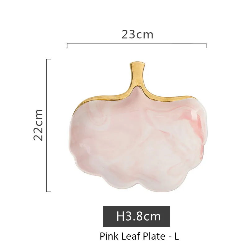 Pink Leaf Soup Plate Накальное мраморная керамика обеденное блюдо для супа риса миска для супа Салатница ювелирные изделия лоток для хранения посуды Декоративная посуда - Цвет: Pink Leaf Soup Plate