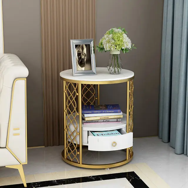 luxury marble iron wrought side table 1