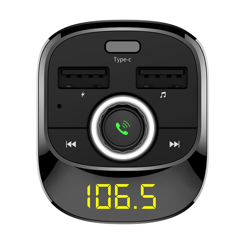 OULLX Bluetooth автомобильный комплект беспроводной fm-передатчик громкой связи A2DP воспроизведение музыки тип-c порт зарядки Поддержка TF карты/U диск