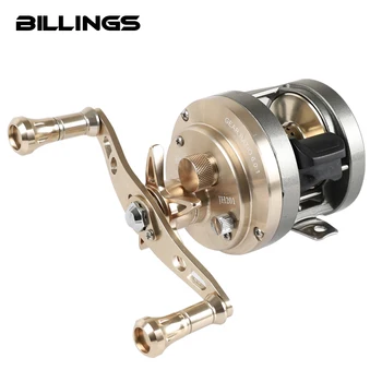 

BILLINGS Metal Fishing Reel Drum Wheel Bait Casting Lure Reel 9+1BB 7kg Max drag 265g Alloy Spool Metal Handle for saltwater
