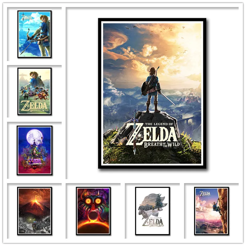 HD Game Legend of Zelda Posters Wall Art Prints White Coated Picture Modern Home Room Decoration | Дом и сад