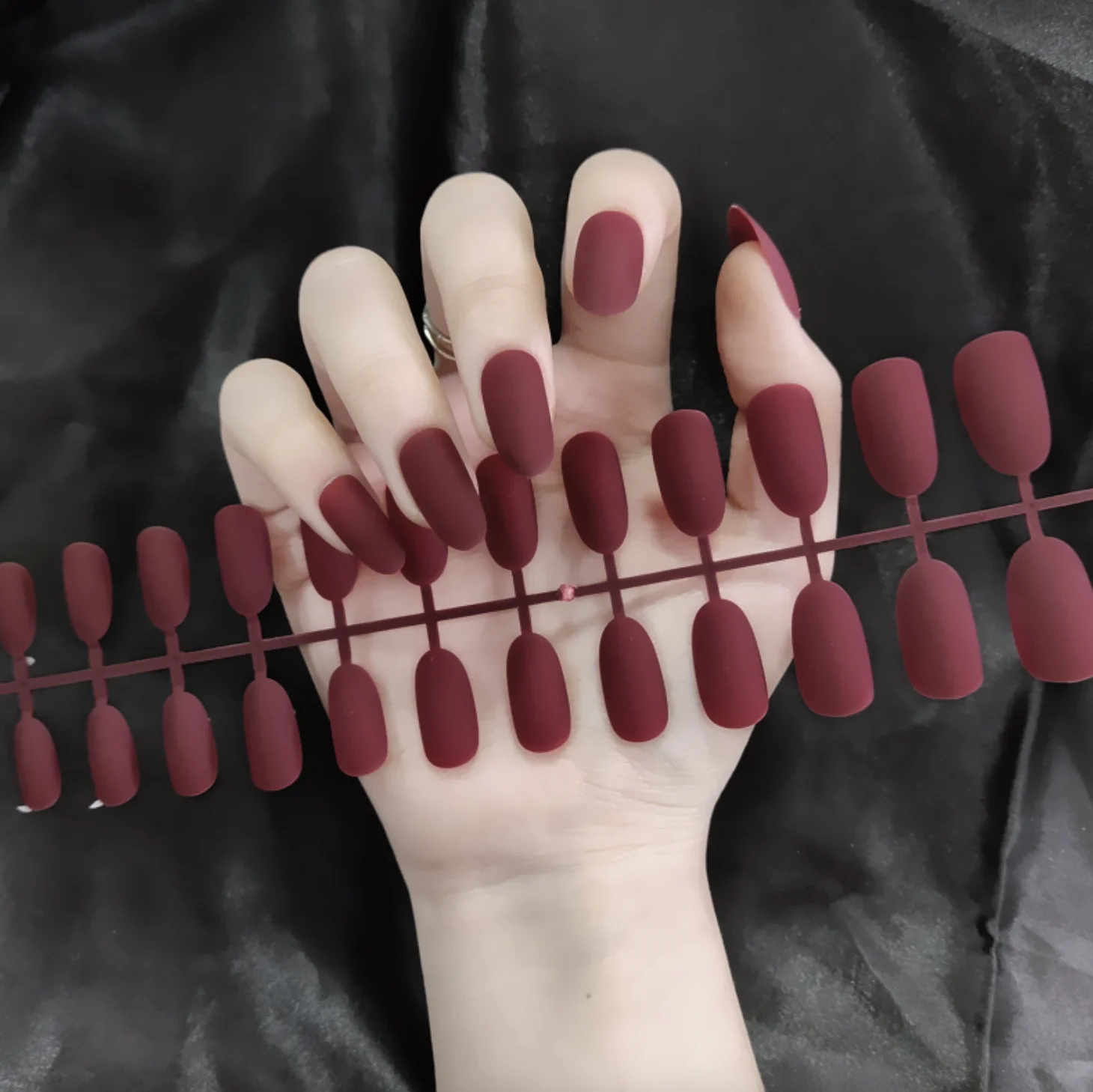 Solid Color Mirror Middle Length Coffin False Nail Ballet Press on Nails Tip for Art Artificial Fingernails Fake Equipment | Красота и