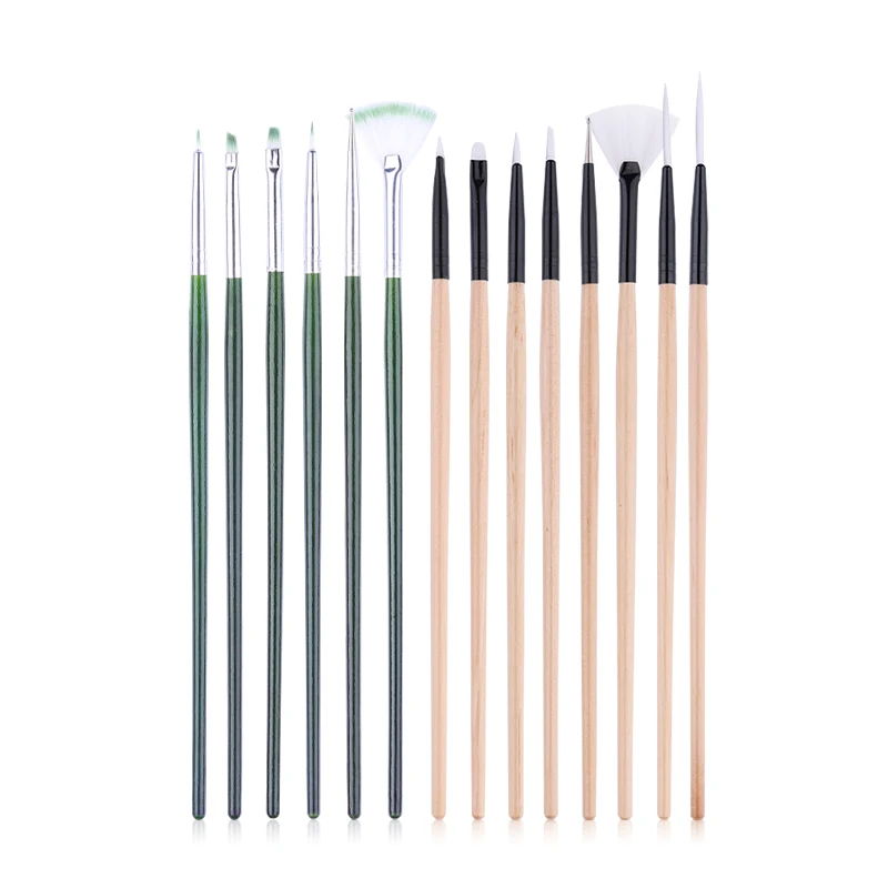 8Pcs/Set UV Gel Liner Nail Brush Painting Drawing Liner Acrylic Pens Marble Handle Nail Art Pens DIY Tool For Gel Lacquer